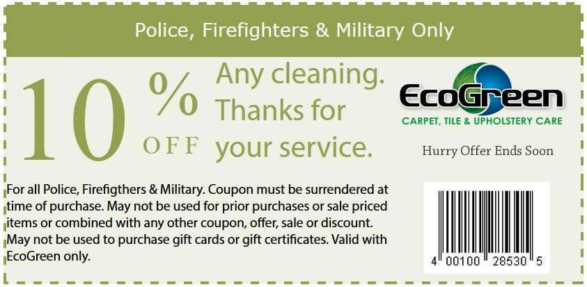 cleaning coupon for police, firefighters, and military members 