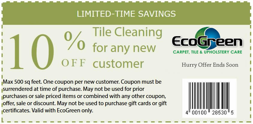 Tile cleaning coupon for new customer